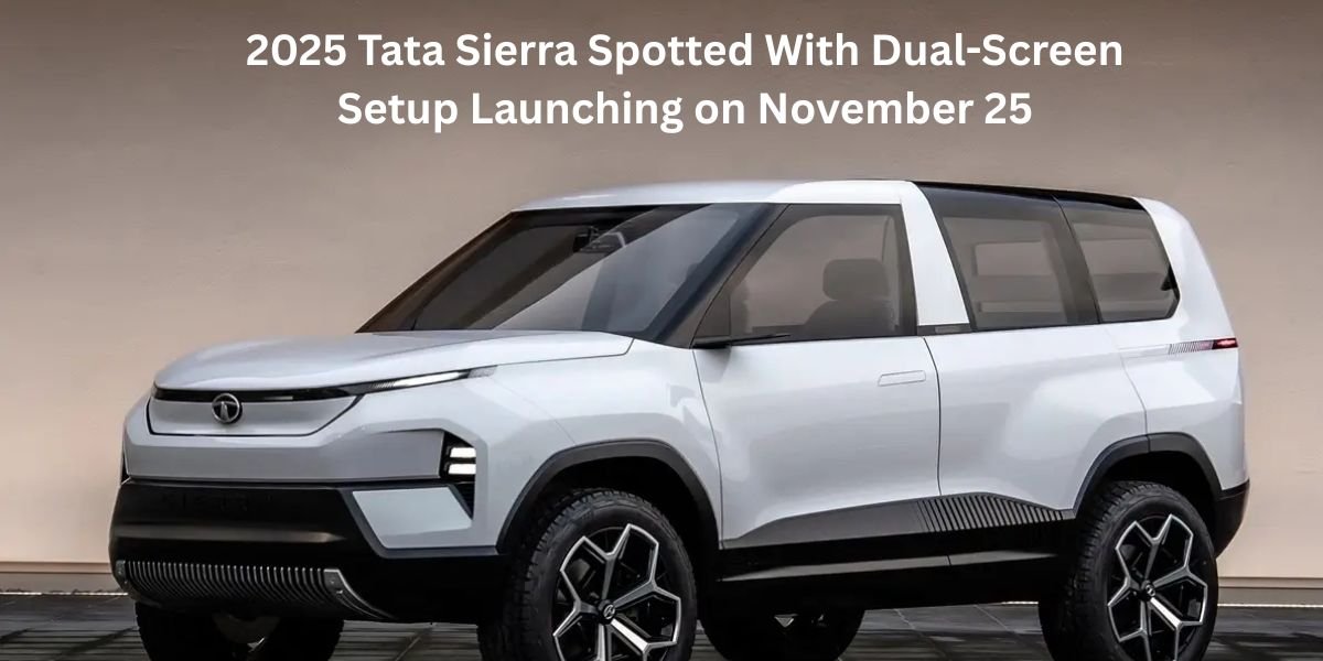 Tata Sierra Spotted With Dual-Screen Setup Launching on November 25