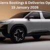 Tata Sierra Bookings & Deliveries Open on 15 January 2026