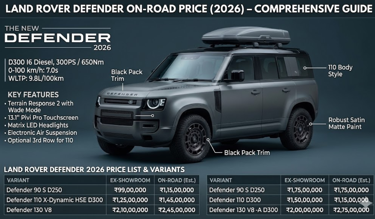 land rover defender on road price